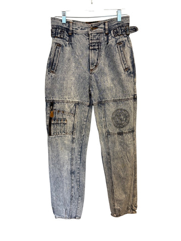 Vintage Acid Wash Cargo Style Jeans