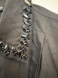 Jewel Embellished Collared Blouse