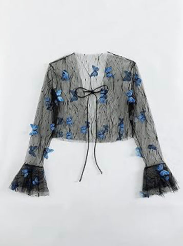 3D Butterfly Patterned Top