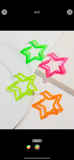 Neon Star Shaped Hoops