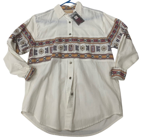 Vintage Native Patterned Button Down Top