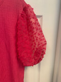 Hot Pink Puff Sleeve Blouse