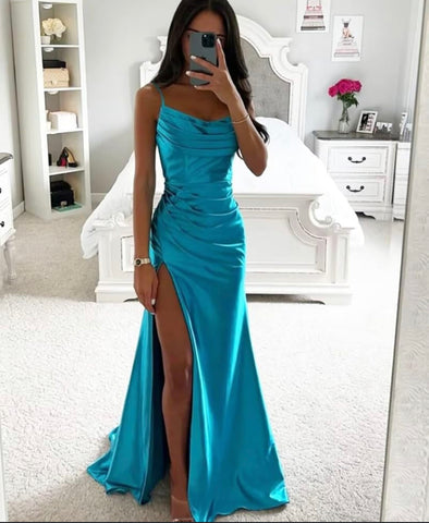 Turquoise Beautiful Cut Out Back Dress