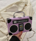 Purple Boombox Crossbody Bag