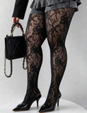 Plus Size Floral Patterned Tights