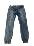 Acid Wash Denim Jogger Jeans