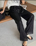Black Sequi  Embellished Pants