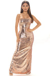 Rose Gold Sequin Embellished Dress