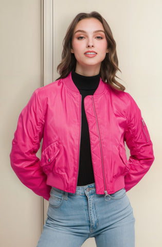 Hot Pink Bomber Jacket