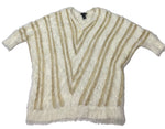 Metallic Knit Fuzzy Striped Sweater