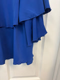 Royal Blue Ruffled Bolero Style Blouse