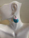 Iced Blue Donut Earrings