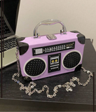 Purple Boombox Crossbody Bag