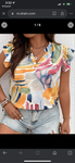 Multicolored Watercolor Patterned Blouse
