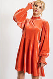 Orange Velvet Dress