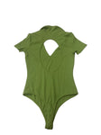 Lime Green Ribbed Knit Bodysuit