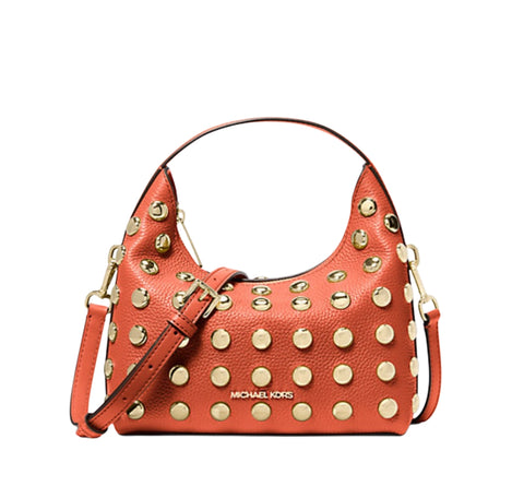 Michael Kors Hollis Peppled Leather Studded Bag. NWT-Preowned
