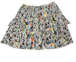 Retro Patterned ruffled layered Skirt