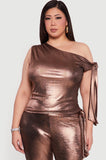 Metallic Off The Shoulder Top