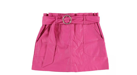 Hot Pink Faux Leather Bar III Skirt