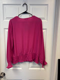 Fuschia Ruffled Detail Blouse
