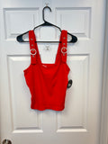 Rhinestone Embellished Red Tank