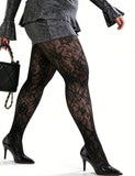 Plus Size Floral Patterned Tights
