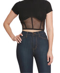 Black Corset Crop Top