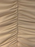 Ruched Cream Cut Out Dress
