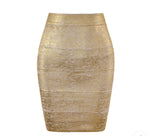 Metallic Gold Painted Pencil Skirt