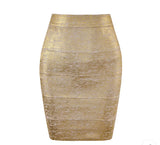 Metallic Gold Painted Pencil Skirt