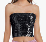 Sequin Embellished Tube Top
