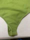 Lime Green Ribbed Knit Bodysuit