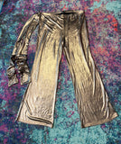 Metallic Wide Leg Pants