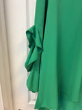 Green Ruffled Tulip Sleeve Blouse