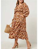 Corduroy Puff Sleeve Dress