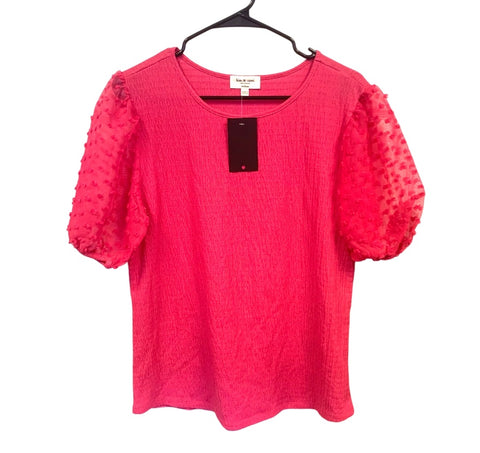 Hot Pink Puff Sleeve Blouse