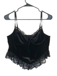 Velvet Corset Lace Detail Top