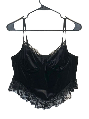 Velvet Corset Lace Detail Top