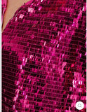 Hot Pink Sequin Embellished Bomber Jacket