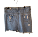 Distressed Denim Skirt