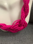 Hot Pink Beaded Necklace Set
