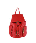 Red Vegan Leather Backpack