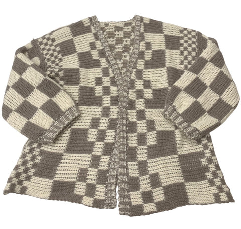 Checkered Patterned Thick Knit BiBi Sweater