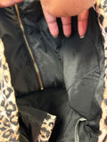 Cheetah Patterned Quilted Jacket