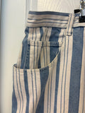 Vintage Striped Denim Shorts