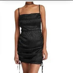 Black Cheetah Patterned Slip Dress