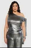 Metallic Off The Shoulder Top