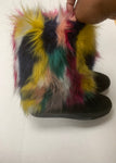 Multicolored Faux Fur Boots