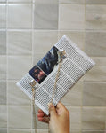 News Print Clutch Bag